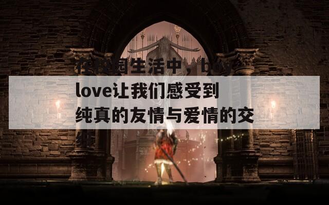 在校园生活中，boylove让我们感受到纯真的友情与爱情的交织  第1张