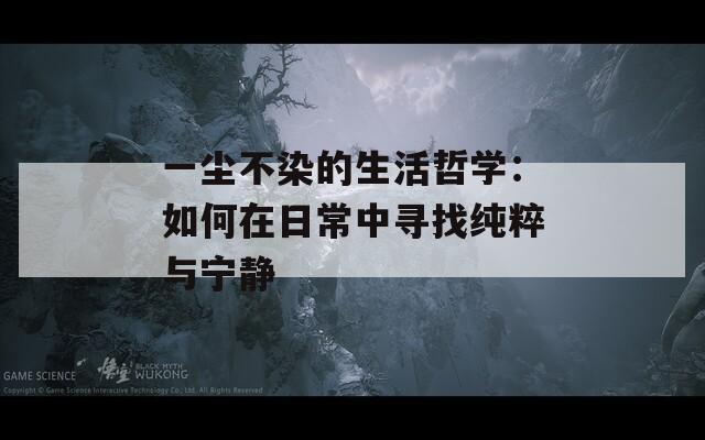 一尘不染的生活哲学：如何在日常中寻找纯粹与宁静